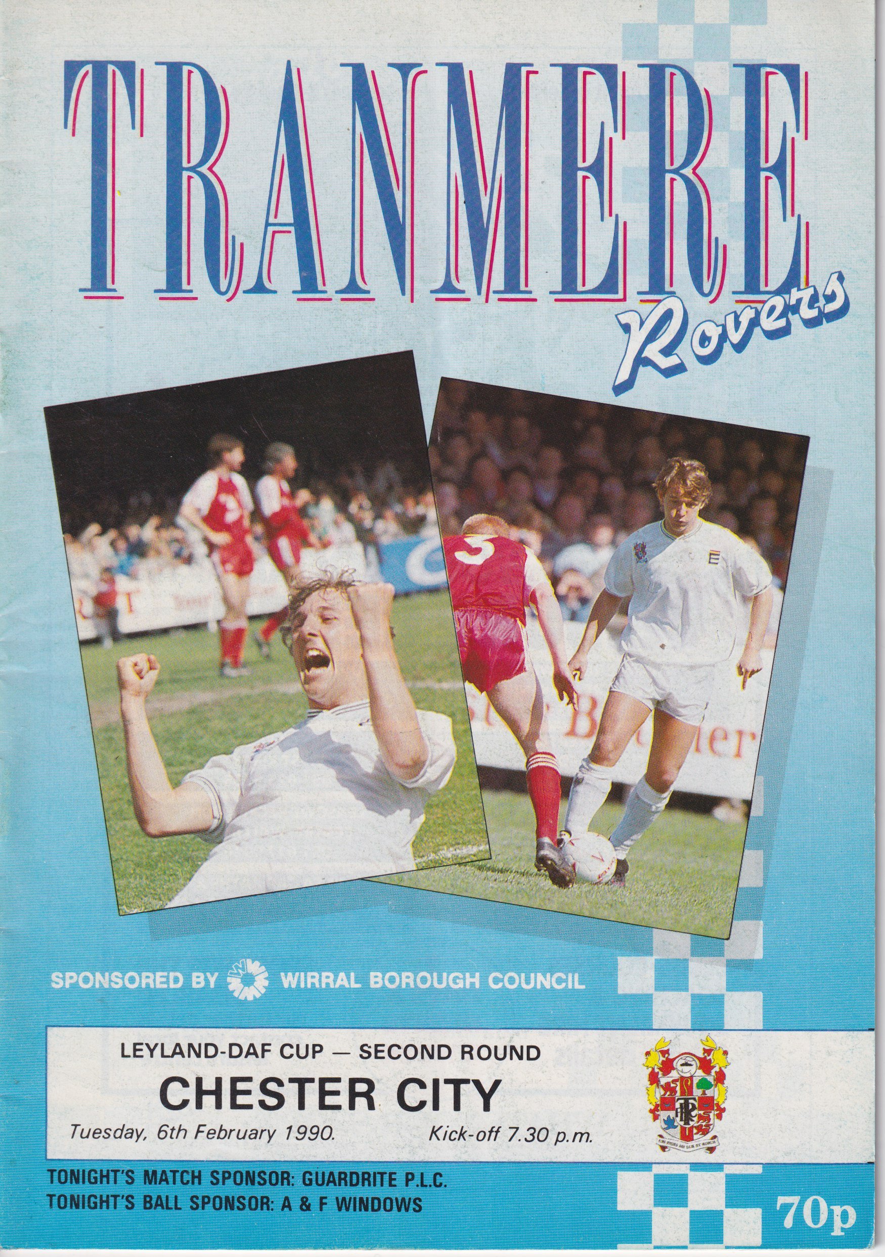 Tranmere Rovers v Chester match programme